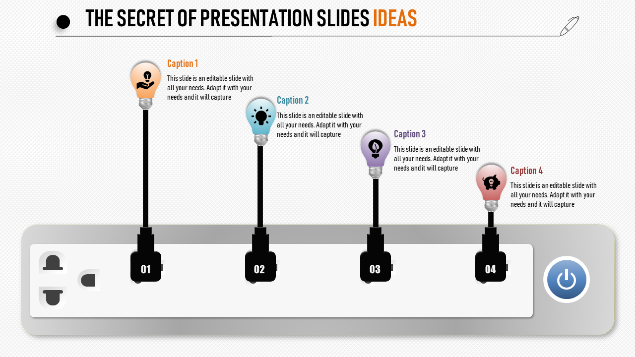 Bulb design Presentation Slides Ideas for PPT and Google slides